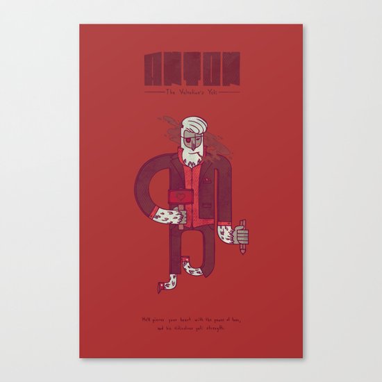 Anton, The Valentine's Yeti Canvas Print