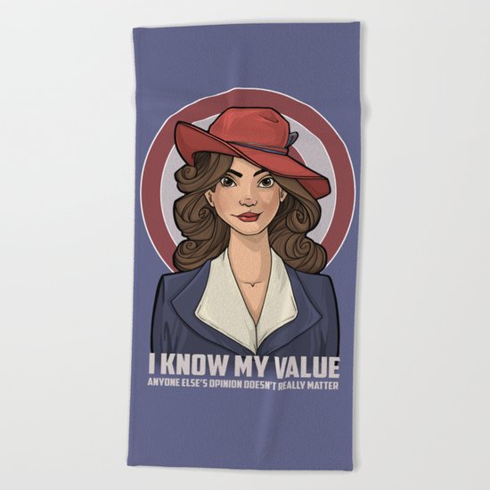 I Know My Value Beach Towel