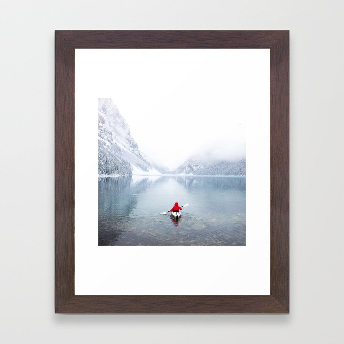 Kayaking Across A Canadian Lake Framed Art Print