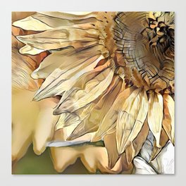 Watercolor Big Yellow Sunflower Elegant Collection Canvas Print