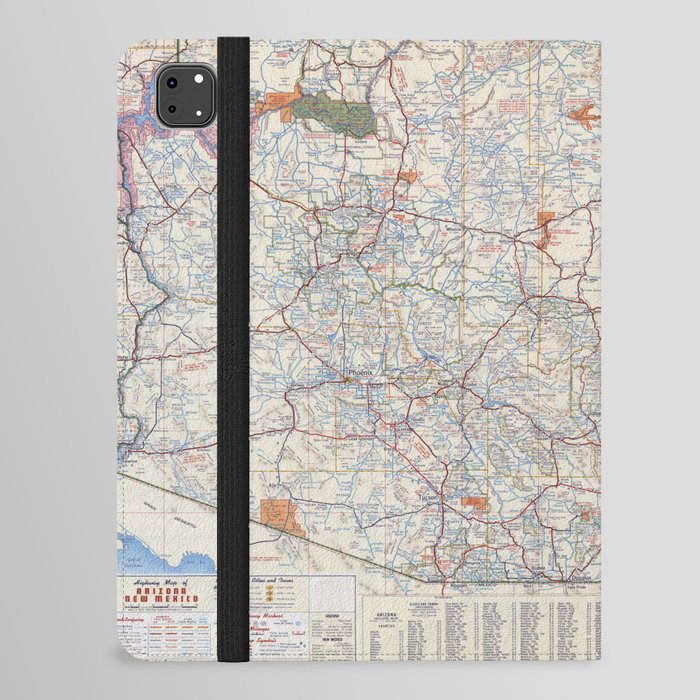 old road map of new mexico arizona 1951 iPad Folio Case