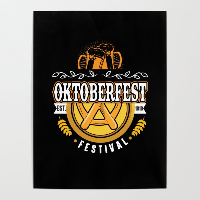 Oktoberfest Est 1810 Beer Lovers Poster