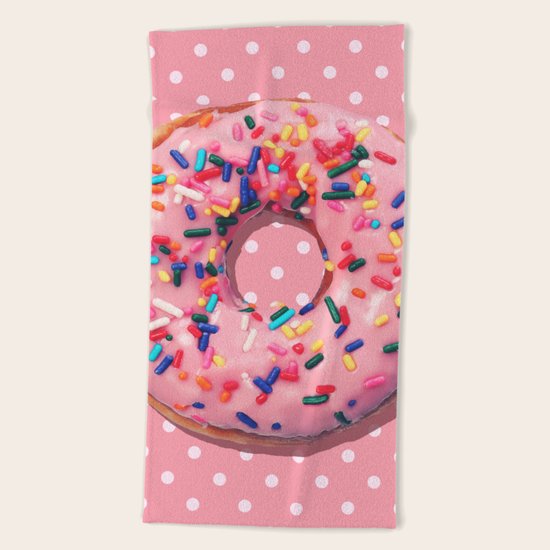 Pink Donut Beach Towel