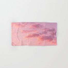 Pink cotton clouds at sunset Hand & Bath Towel
