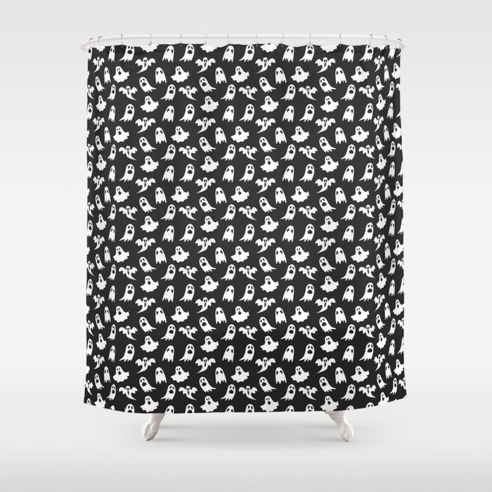 Ghosts on Black // Halloween Collection Shower Curtain