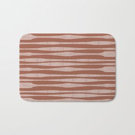 Riverbed Stripes Textured Stripe Pattern in Baked Clay Bath Mat | Southwest, Rust, Abstract, Terracotta, Kierkegaarddesign, Organic, Midcentury, Stripes, Boho, Southwestern 