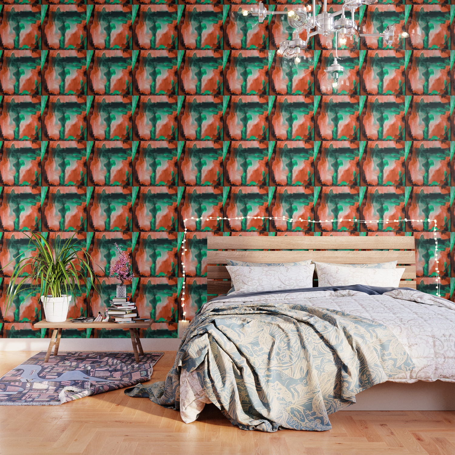 Abstract Window Red Green Wallpaper By Fairychamber Society6