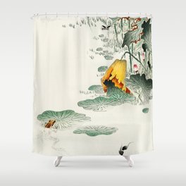 Frog in the swamp  - Vintage Japanese Woodblock Print Art Shower Curtain
