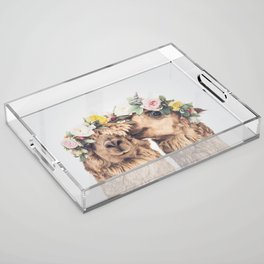 Flowers in her hair Acrylic Tray