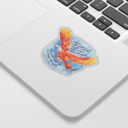 Soar on wings like eagles -Isaiah 40:31, christian art gift bible quote Sticker