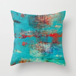 Aztec Turquoise Stone Abstract Texture Design Art Throw Pillow