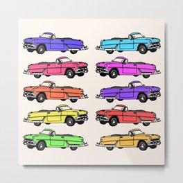 Ride with Me Metal Print | Car, Retro, Decor, Graphicdesign, Numbers, Symetria, Automobile, Vehicle, Adventure, Colorful 
