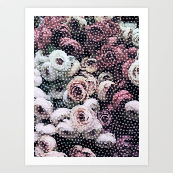 Flowers with Polka Dots Art Print