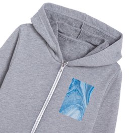 Blue Watercolor Marble Kids Zip Hoodie