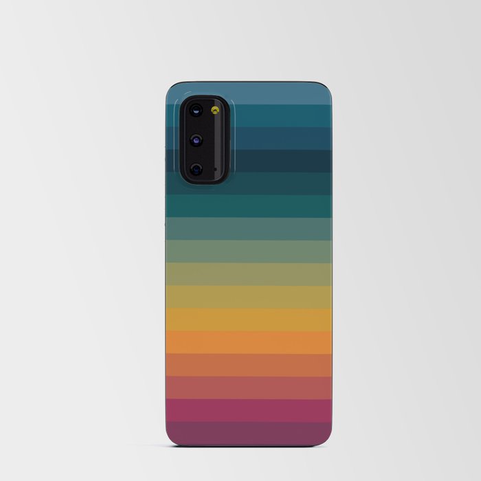 Colorful Abstract Vintage 70s Style Retro Rainbow Summer Stripes Android Card Case