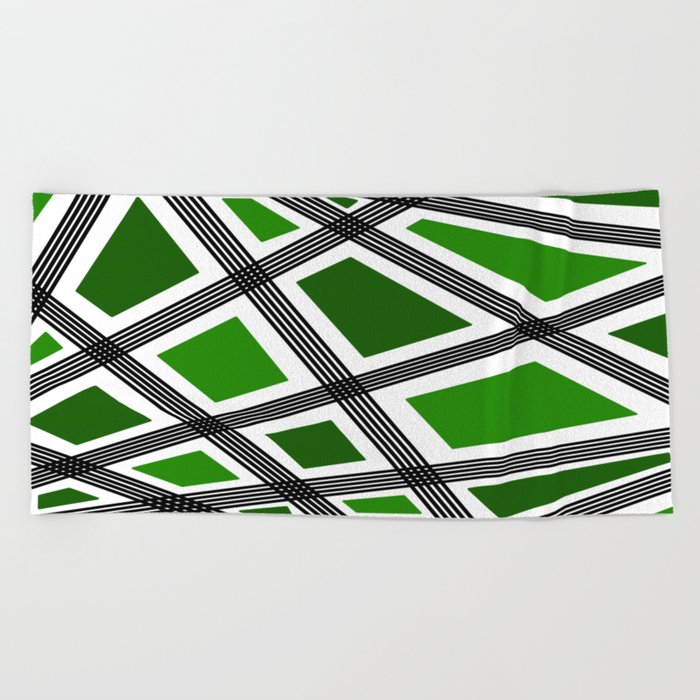 Abstract geometric pattern - green. Beach Towel