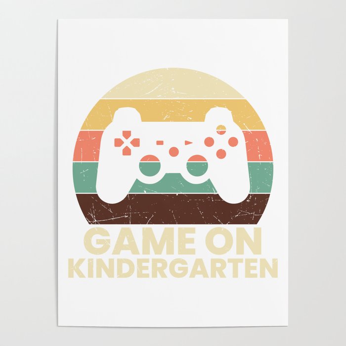 Game On Kindergarten Retro School Poster