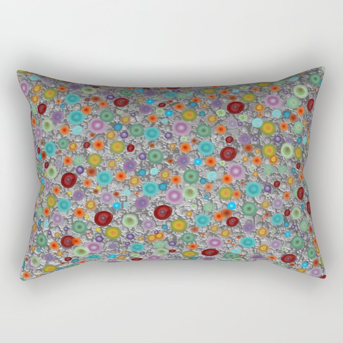 Playful Watercolor dots pattern - silver Rectangular Pillow