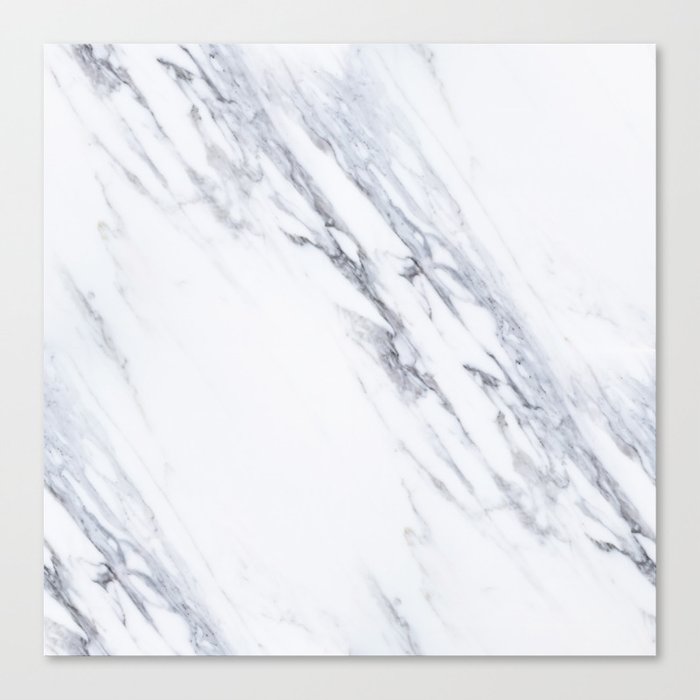 White Marble With Classic Black Veins Canvas Print By Naturemagick Society6