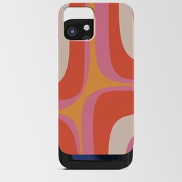 Retro Groove Minimalist Abstract Pink Orange iPhone Card Case