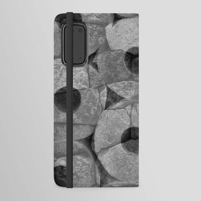 Rock and Roll Gray Scale Toilet Paper Rolls Overlaid with Rocks Android Wallet Case