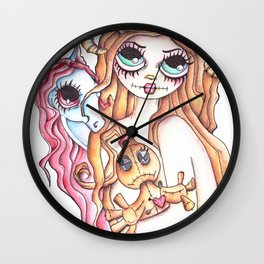 Pins In My Heart - Voodoo Gothic Girl Wall Clock