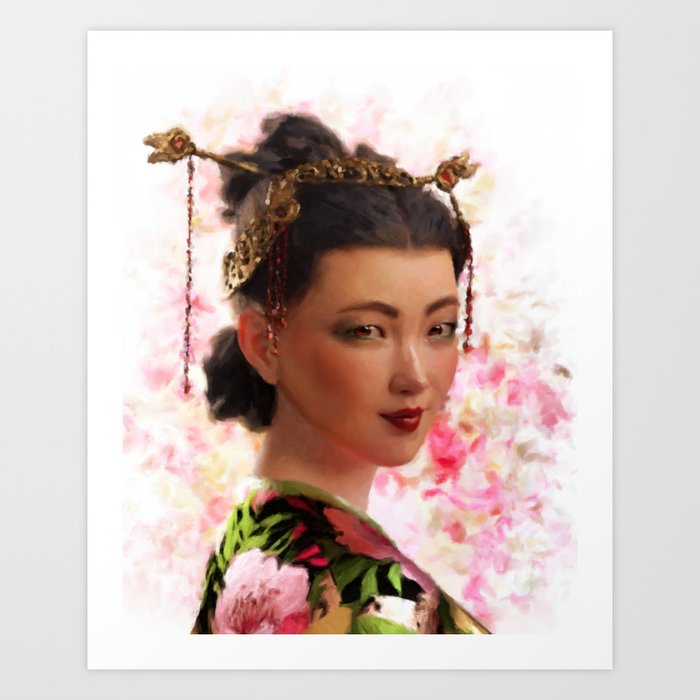JAPANESE BEAUTY (Geisha, Beautiful Japanese Woman) Art Print