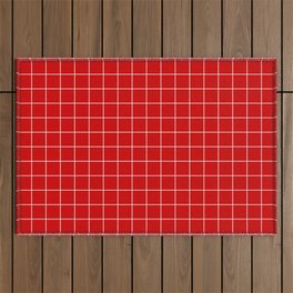 Grid Red Outdoor Rug
