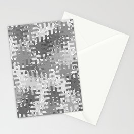 Gray pixels and dots Stationery Card