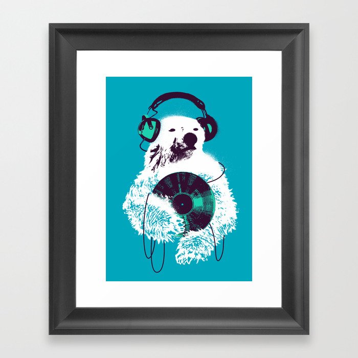 Record Bear Framed Art Print