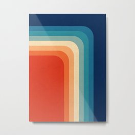 Retro 70s Color Palette III Metal Print | Geometric, Blue, Texture, Minimal, Minimalism, Digital, Grunge, Grain, Cubism, Halftone 