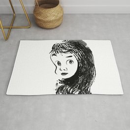 shy. Rug | Illustock, Illust, Jodesign, Drawing, Shy, Illustration, Ink Pen, Girl 