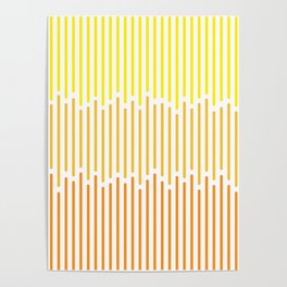 Vertical lines from Yellow to Yellow-orange then Orange Poster