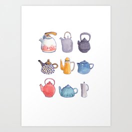 Teapots Art Print