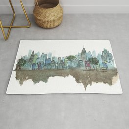 Watercolour & Ink City Rug