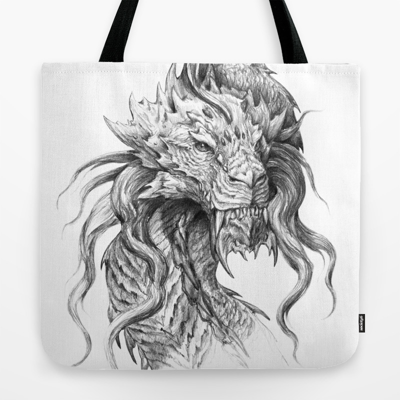 Dark Side Japanese Dragon Portrait Graphite Pencil Art Tote Bag By Tanyartwork Society6,Park Sketch Images