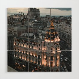 Spain Photography - Madrid In The Evening Wood Wall Art