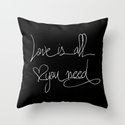 Love Is All You Need White Hand Lettering On Black Art