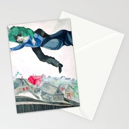 Over the Town by Marc Chagal ,marc chagall famous paintings Stationery Card