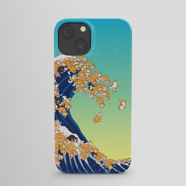 Shiba Inu in Great Wave iPhone Case