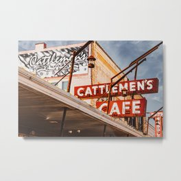 Cattlemens Cafe and Steakhouse Neon Sign - Oklahoma Stockyard City Metal Print | Cowboycity, Neonsigns, Okcsteakhouse, Cityscape, Cowgirlprint, Stockyardscity, Cattlemensneon, Oldtown, Stockyardsskyline, Westerntown 