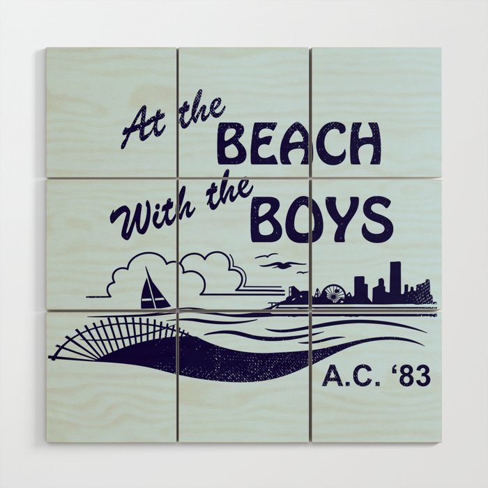 At the Beach with the Boys Wood Wall Art