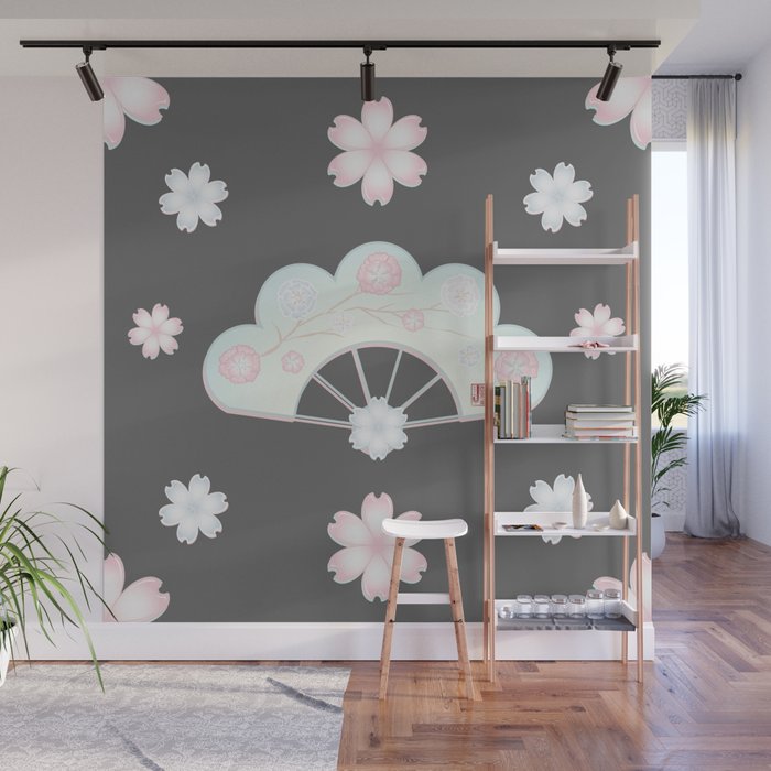Sakura wind Wall Mural by artnewborn | Society6