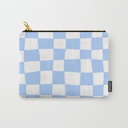 Hand Drawn Checkerboard Pattern (sky blue/white) Carry-All Pouch