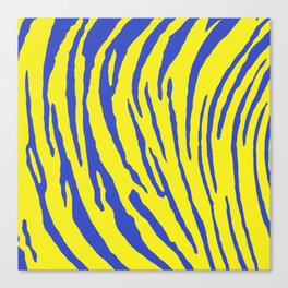 Tiger Stripes Yellow Blue Canvas Print