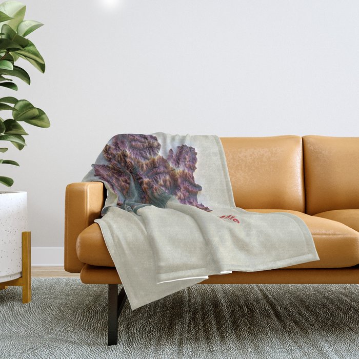 Lyon map in 3D Throw Blanket