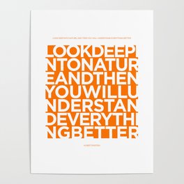 Nature quote poster - Albert Einstein - Orange Poster