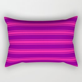 [ Thumbnail: Purple & Deep Pink Colored Lined/Striped Pattern Rectangular Pillow ]