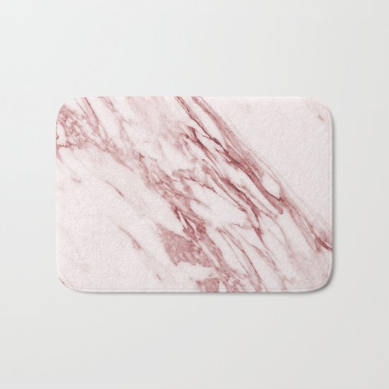Deep rose pink marble Bath Mat