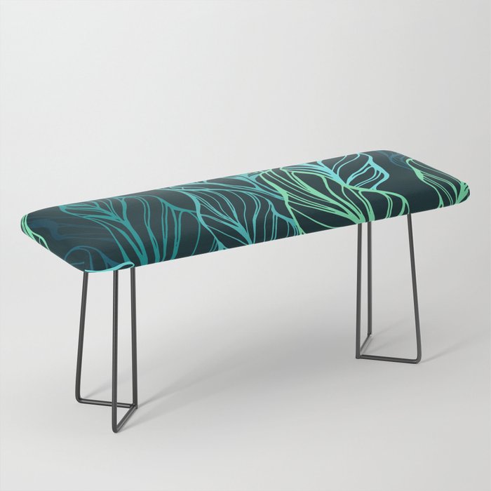 Tropical Vibrant Leaves Bench